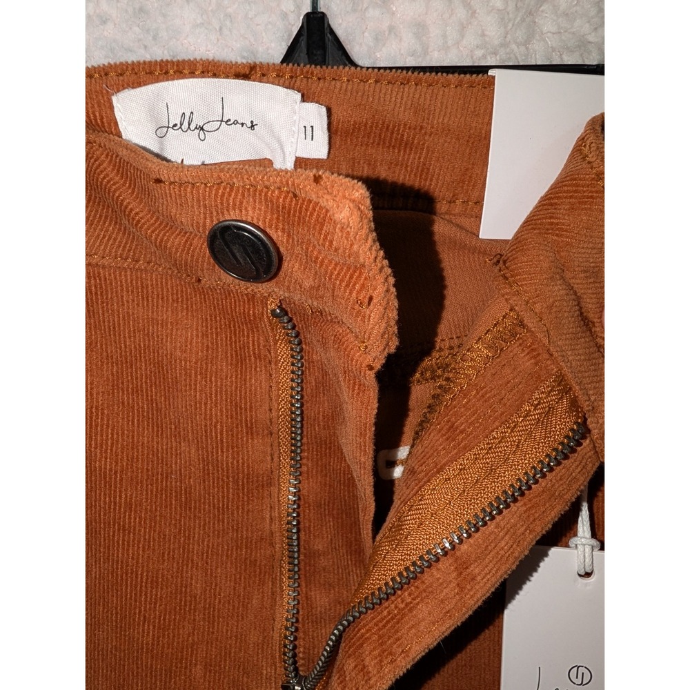 Jelly Jeans Flare Pants Women Size 11 Burnt Orange New Corduroy Raw Hem Retro - Picture 6 of 8